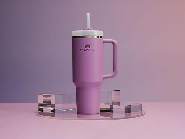 STANLEY QUENCHER H2.0 TUMBLER WITH HANDLE AND STRAW 40 OZ | FLOWSTATE 3-POSITION LID | CUP HOLDER COMPATIBLE FOR TRAVEL | INSULATED STAINLESS STEEL CUP | BPA-FREE | LILAC