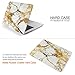 iDOO Soft Touch Hard Plastic Matte Case for MacBook Air 13 inch Model A1369 and A1466 - White & Gold Marble