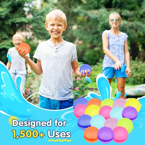 18 piezas de globos de agua magnéticos reutilizables, bolas de agua rellenables y autosellantes con bolsa de malla, juguetes de silicona suave para niños y adultos en piscinas al aire libre