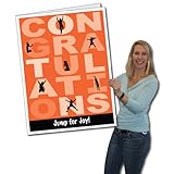 VictoryStore Jumbo Greeting Cards: Huge Congratulations Card (Jump for joy) 2' x 3' card with envelope