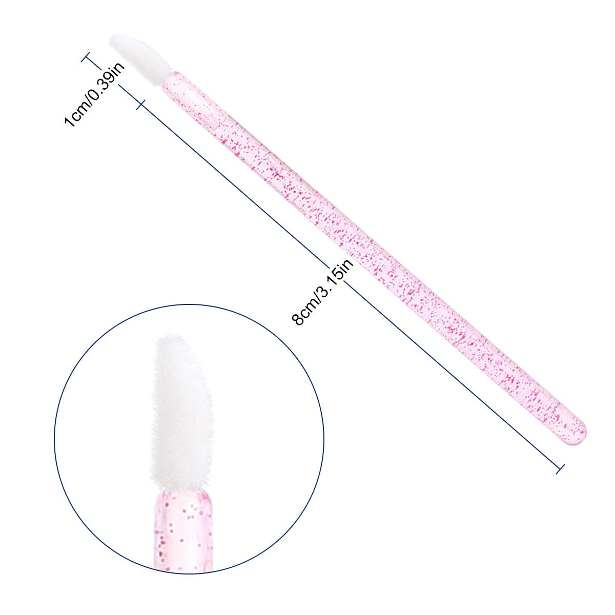 Elisel 100 Pcs Disposable Crystal Lip Brushes Make Up Lip Brushes Lipstick Lip Gloss Wands Eyeshadow Brushes Applicator Tool Makeup Beauty Tool Kits (Rose): Beauty