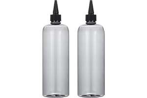 driew Applicator Bottles for Hair, 16.9oz Clear Hair Squeeze Bottle for liquids Twist-On Top Tip Cap Color Applicator Bottle Hair Dye Bottle Pack of 2