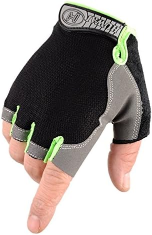 Muay Thai Boxing,Fitness,Gym,Weightlifting, Half Finger Gloves.(1 PAIR) (Black)