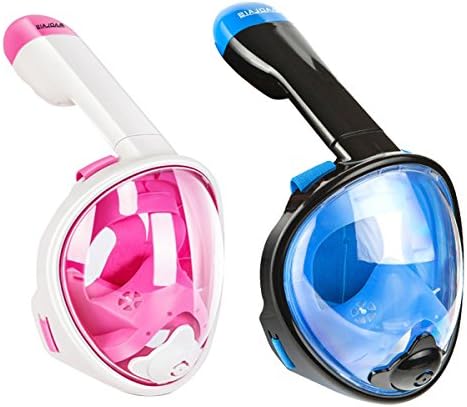 Panoramic Snorkel Mask 180° Larger Viewing Area Full Face Free Breathing Design Detachable Anti-Fog Swimming Equipment For Adults And Youth 2 Pieces,B,S