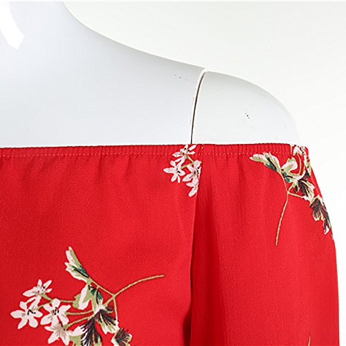 image for Toimothcn Cotton Jumpsuit Dress Women's Waist Stretch Off Shoulder Flo