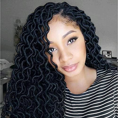 Braiding Hair Curly Dreadlocks/Faux Locs/Curly Braids/Faux Locs Synthetic Hair 1 pc, 24 roots/pack Hair Braids Natural 18" Heat Resistant/Dreads Locs / 100% kanekalon hair Wedding