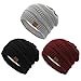 Durio Womens Beanies Fleece Lined Slouchy Beanie for Women Solid Warm Knitted Winter Beanie Hats Caps for Skiing Snowboarding Black & Light Grey & Burgundy One Size