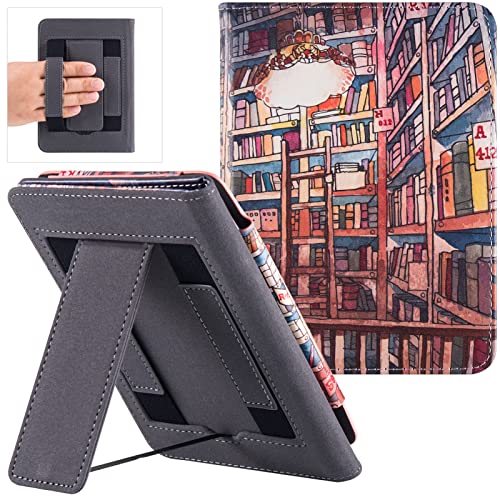 BOZHUORUI Stand Case for Kobo Clara 2e eReader (2022 Release,Model N506) - Premium PU Leather Bookcover with Double Hand Strap and Auto Sleep/Wake (Bookstore)