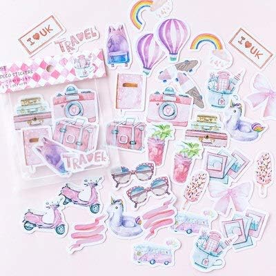 JingHai 40pcs/pack Travel Alone Japanese Paper Kawaii Cute Custom Diary Flower Stickers Scrapbooking Flakes Stationery