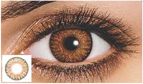 New Look Eyes Multi-Color Contact Lenses Eyes Cute Colored Charm and Attractive Blends Cosmetic Makeup Eye Shadow (Honey)