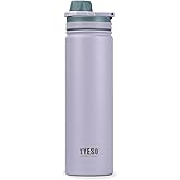 TYESO Water Bottle with Carrying Handle Lid | Insulated Stainless Steel Thermos | Travel Water Bottles for Gym & Sports | Leak Proof & BPA Free | Quick Flip Go Collection | 25oz (Purple)