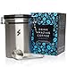 SparkPod Airtight Coffee Container w/Grounds Scoop (Large) Stainless Steel Canister w/ CO2 Valve | Kitchen Accessory for Flour, Sugar, Condiments | Ecofriendly
