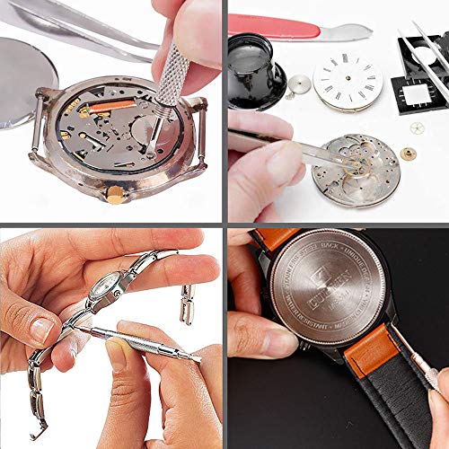 20PCS Watch Repair Kit Watch Disassembly Tool Professional Watch Repair Kit Tool Set with Carrying Case (Black)