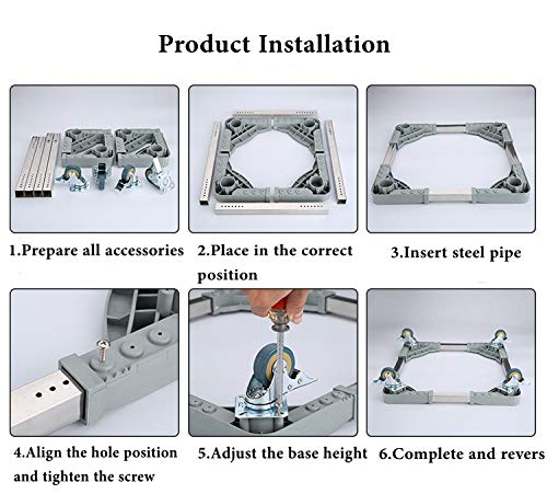 5 Movable+Adjustable+Washing+Machine+Refrigerator