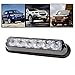 Favson 6 LED Strobe Lights for Trucks Cars Van with Super Bright White&Yellow Emergency Flasher(4 pcs) (4pcs)