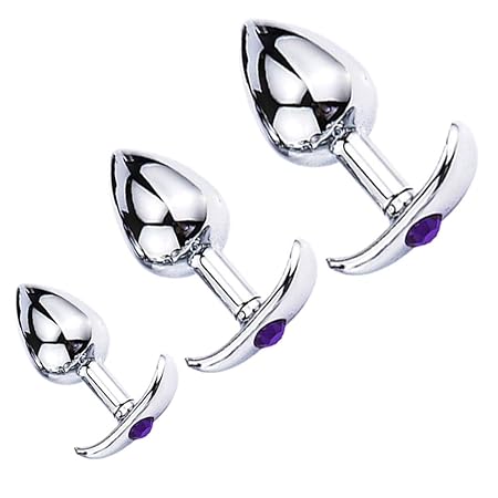 DOGZI Fetisch Masturbation Sex Spielzeug Metall Anal Butt Plug Analplug Hook Anal ButtPlug, 3 Stücke Aluminiumlegierung Jewel