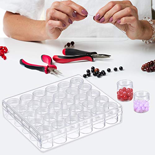 Legendog 30 Grids Diamond Painting Storage Containers, Clear Plastic Bead Storage Containers Light Boxes for Diamond Painting, Embroidery Accessories Diamond Art Painting Tool Boxes Organizers