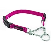 Max and Neo Stainless Steel Chain Martingale Collar - We Donate to a Dog Rescue for Every Collar Sold (X-Small, Pink)