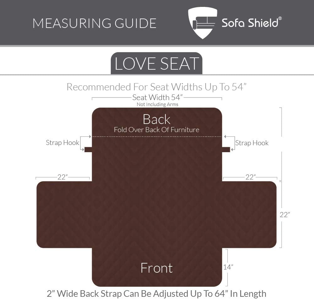 Sofa Shield Patent Pending Sofa Loveseat Slipcover, Reversible, Easy Fit, Furniture Protector with Straps, Thick and Durable Couch Slip Cover for Pet Dogs Kids, 54 Inch Seat Width, Light Gray Charcoal: Home & Kitchen