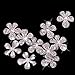 10pcs Phenovo Flower Rhinestone Buttons DIY Craft Embellishment Silver