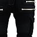ANGEL COLA Men's Biker Slim Distressed Washed Cotton Cargo Jeans Black 32