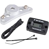 Tusk Off-Road Tach/Hour Meter with Aluminum Bracket | Resettable Maintenance Timer; IP67 Waterproof, Records Max RPM; CE/ROHS Certified, 2-Year Warranty