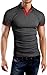 Grin&Bear Slim Fit Contrast Poloshirt Polo, Charcoal-red, M, GB160