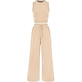 BTFBM Summer Outfits For Women 2026 Cropped Sleeveless Tank Tops Wide Leg Pants 2 Piece Sets Beach Lounge Set Clothing