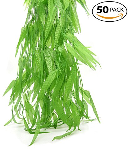 Bird Fiy 50 PCS 6 Ft Artificial Flower Wicker Rattan Vine Fake Foliage Leaf Flowers Plants Garland G