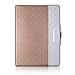 Thankscase Case Compatible for iPad Air 2, Rotating Leather Case with Beautiful Quatrefoil Lattice Embossed Pattern, Swivel Case Bulit-in Wallet Pocket Hand Strap for iPad Air 2. (Gold Quatrefoil)
