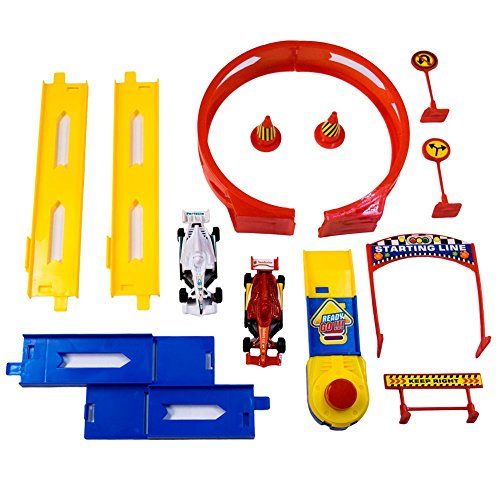 TukTek Kids First Super Loop Race Car Shooter Toy Racetrack Set for Boys and Girls