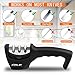 Knife Sharpener EZILIF Kitchen Knife Sharpener Kit with 3-Stage for Repair Restore and Polish Knives Blades with 1 More Spare Replace Sharpeners Included