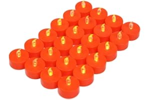 TAPPOVALY Battery Operated LED Tea Lights:24 Pack Flameless Votive Candles Lamp Realistic and Bright Flickering Long Lasting 150Hours for Wedding Holiday Party Home Decoration (24 Pack Orange)