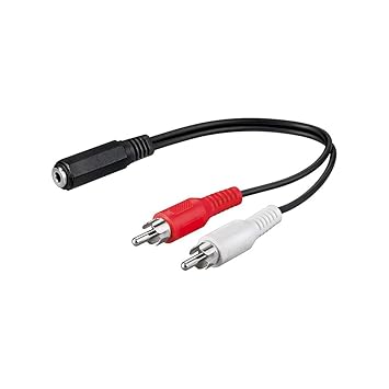 Goobay Audio/Video Kabel (3,5mm stereo Kupplung auf 2x Cinchstecker) 0,2 m