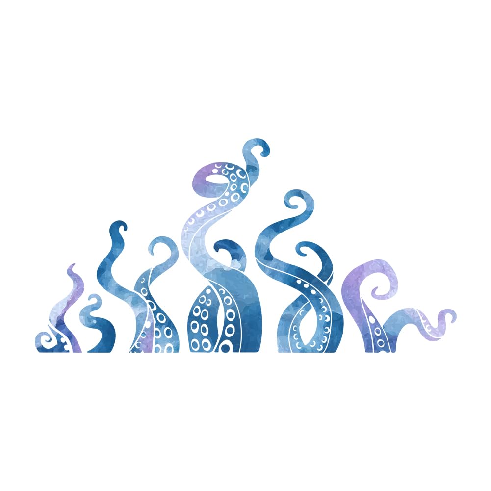 SUPERDANT Blue Octopus Tentacles Wall Sticker Sea Monster Wall Decor Peel and Stick Wall Decals DIY Art PVC Wall Decal Decorations to Stick On the Wall For Living Room Bedroom