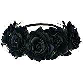 June Bloomy Rose Floral Crown Garland Flower Headband Headpiece for Wedding Festival