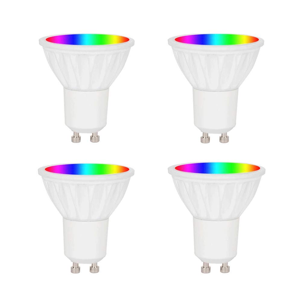 BAOMING Smart Wi-Fi GU10 Spotlight, Multicolor RGB White Tunable, GU10 Lampe Base, Energy Saving, Works with Alexa & Google Home, No hue Required, 4-Pack