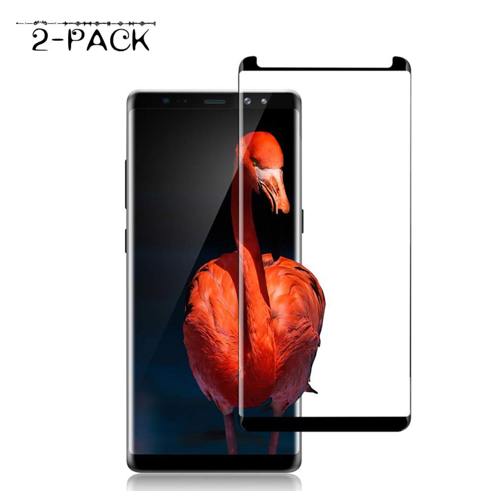 [2 Pack] Galaxy Note 9 Tempered Glass Screen Protector(6.4) 2018 [3D Curved ] [Bubble-Free] [Anti-Scratch] [9H Hardness][ Easy Installation ] for Galaxy Note 9 (Balck)
