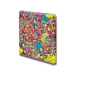 Seamless Pattern with Abstract Flowers of Vibrant Color Wall Decor