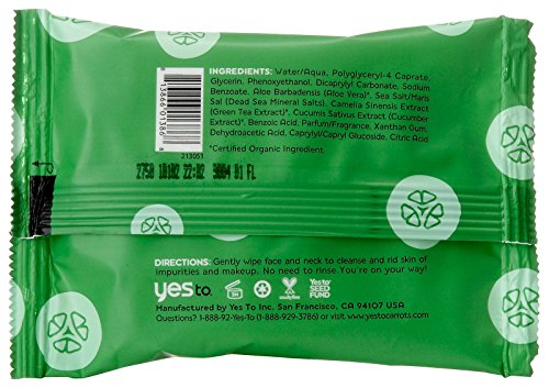 Yes To Cucumbers Soothing Hypoallergenic Facial Towelettes - 10 CT