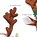 JOYIN Reindeer Antler Headband set with LED red nose and Gold glasses, ONE SIZE FIT ALL