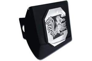 ELEKTROPLATE South Carolina Gamecocks Black Metal Trailer Hitch Cover with Chrome Metal Logo (For 2" Receivers)
