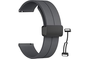 AMZPAS Magnetic Silicone Watch Band for Garmin Venu/Garmin Venu 2 Plus Watch Band, Garmin Venu Sq Band/Garmin Sq 2 Bands, Magnet Folding Buckle Replacement Sport Strap for Men Women