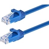 Monoprice 11320 Flexboot Cat6 Ethernet Patch Cable - Network Internet Cord - RJ45, Stranded, 550Mhz, UTP, Pure Bare Copper Wire, 24AWG, 30ft, Blue
