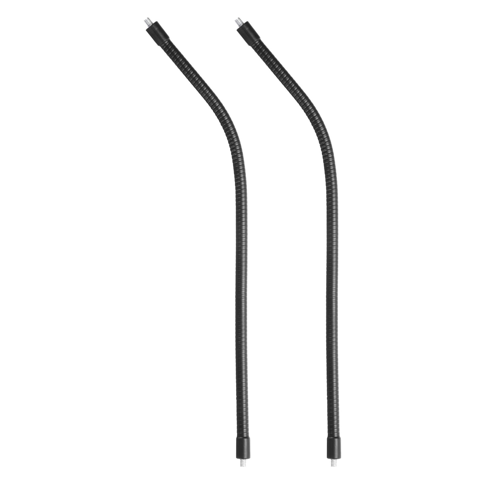PATIKIL 16" Gooseneck, 2 Pcs 1/4"-20 Male to Male Thread Metal Universal Hose Flexible Arm Gooseneck Tube Extension Holder for Action Camera, Phone, Microphone, Black