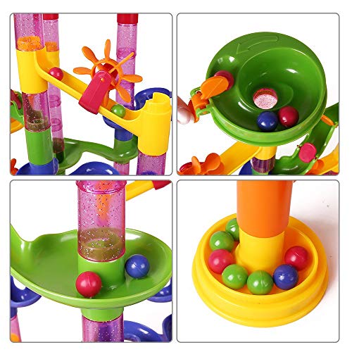 image for Beebeerun Marble Run Set 105 Pcs - Construction Building Blocks Toys G