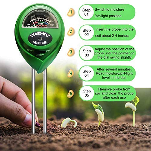 LILIANDA Soil Moisture Meter for Potted Plants, 3 in 1 Soil Ph Test Kit with Moisture/Ph/Light Tester, Soil Water Meter for Indoor/Outdoor Plants, Support Garden, Lawn, Farm Soil Tester