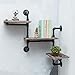 OLDRAINBOW Industrial Pipe Shelving Wall Mounted,Real Wood Book Shelves,Rustic Metal Floating Shelves,Wall Shelf Unit Bookshelf Hanging Wall Shelves,Farmhouse Kitchen Bar Shelving