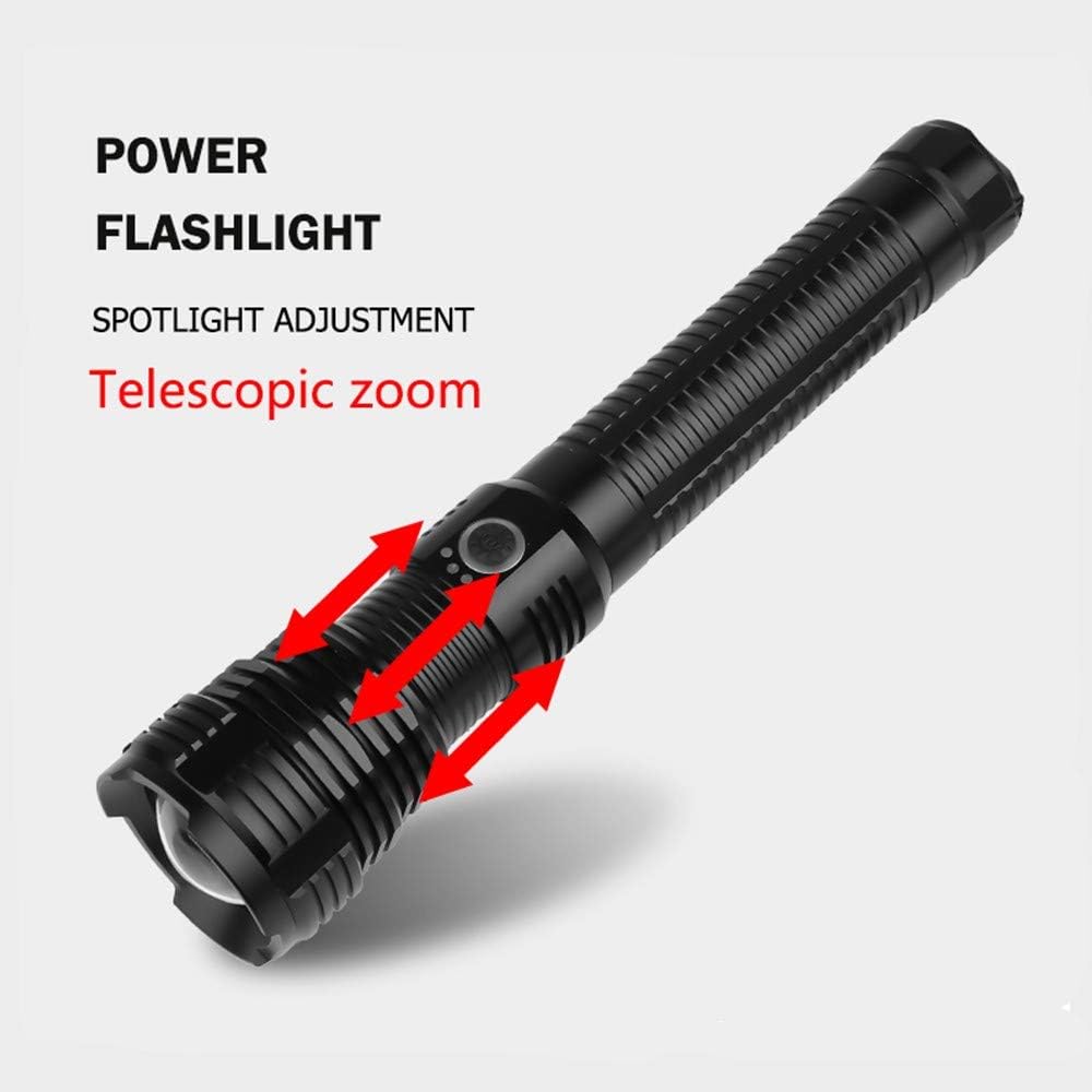 BESTSUN CREE XHP70.2 Flashlight Rechargeable, 10000 Lumen Super Power LED Tactical Flashlight Zoomable 5 Modes Bright Flashlight Torch with Power Display for Camping Hiking (Batteries Include) - - 