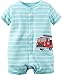 Carter's Baby Boys' 1-Piece Snap-Up Romper (3 Months, Blue/Firetruck)